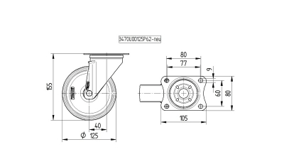 Roata_pivotanta_TENTE_poliamida_cauciuc_elastic_gri_diametru_125_3470UFR125P62_dimensiuni_ro8