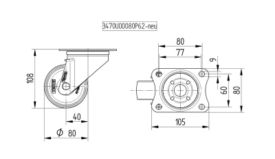 Roata_pivotanta_TENTE_poliamida_cauciuc_plin_negru_diametru_80_3470UVH080P62_dimensiuni_ro8